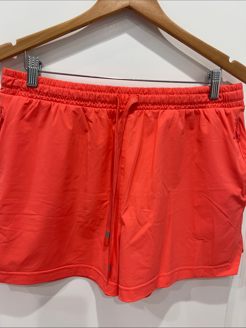 Fabletics Coral-Red Drawstring Athletic Shorts
